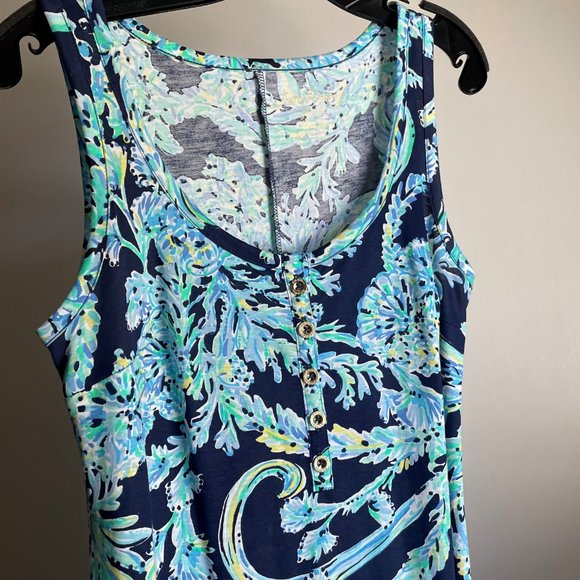 NWOT Lilly Pulitzer Merrill Maxi Tank Dress In High Tide Navy Scuba Doo XXS - Picture 8 of 15
